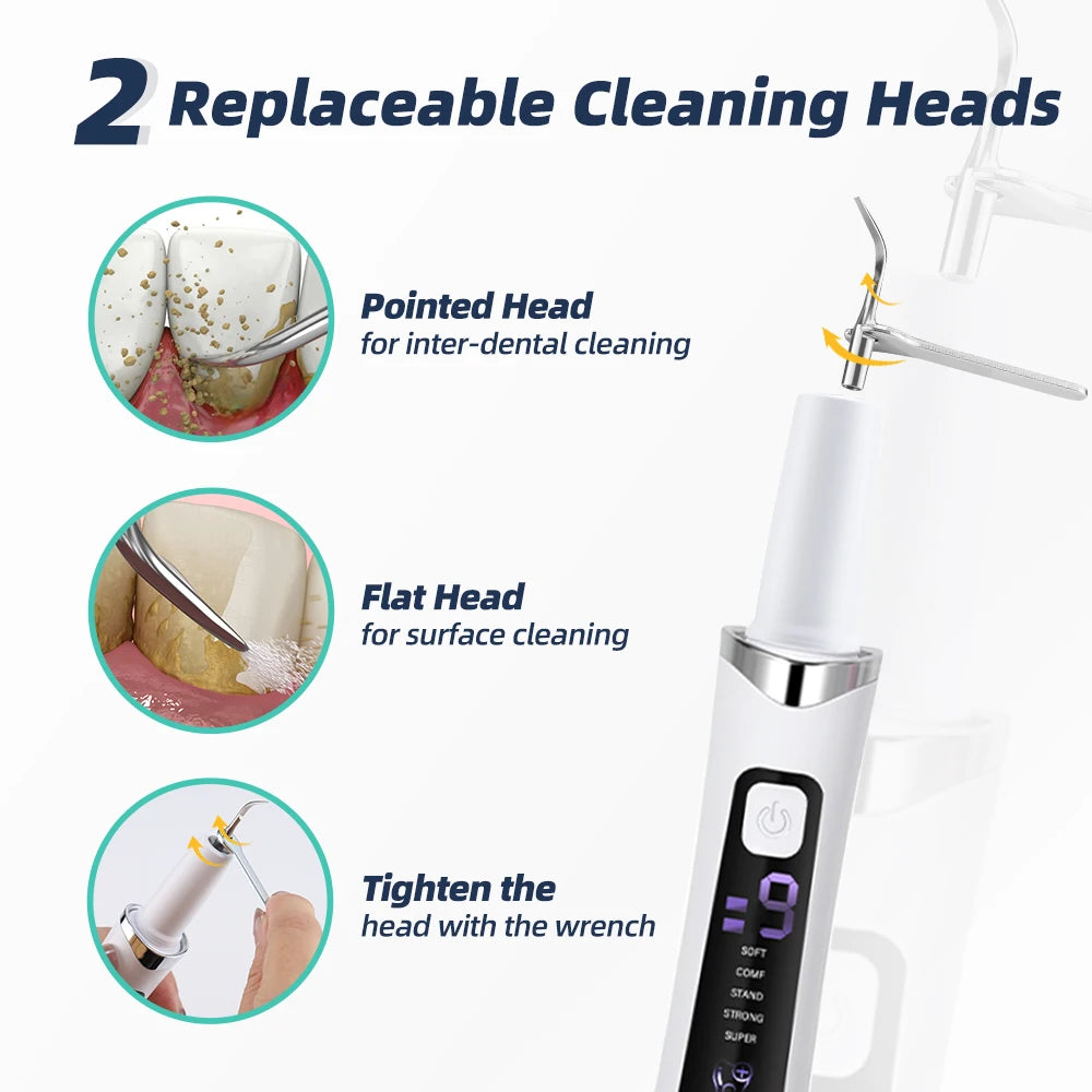 Plaque tartar Remover for Teeth Ultrasonic Tooth Cleaner Household Inter-Dental Pointed Cleaning Calculus Scaler Oral Care Set Peaceful Pleasures Health and Wellness