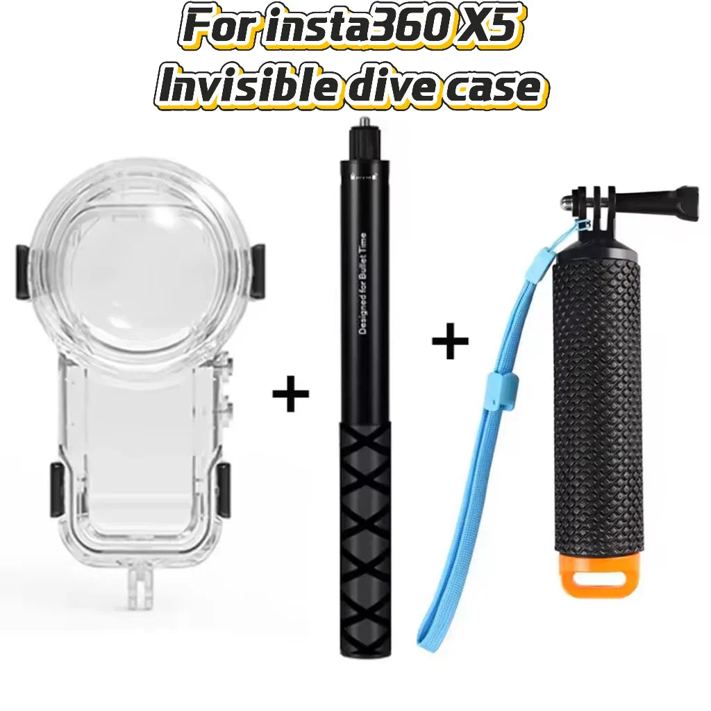 50M Waterproof Dive Housing for Insta360 X5 | 360° Clear Case