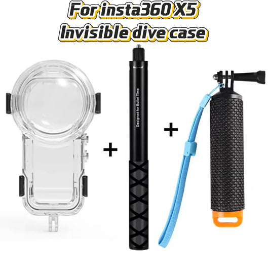 50M Waterproof Dive Housing for Insta360 X5 | 360° Clear Case Camera Dive Housing Oasis Select