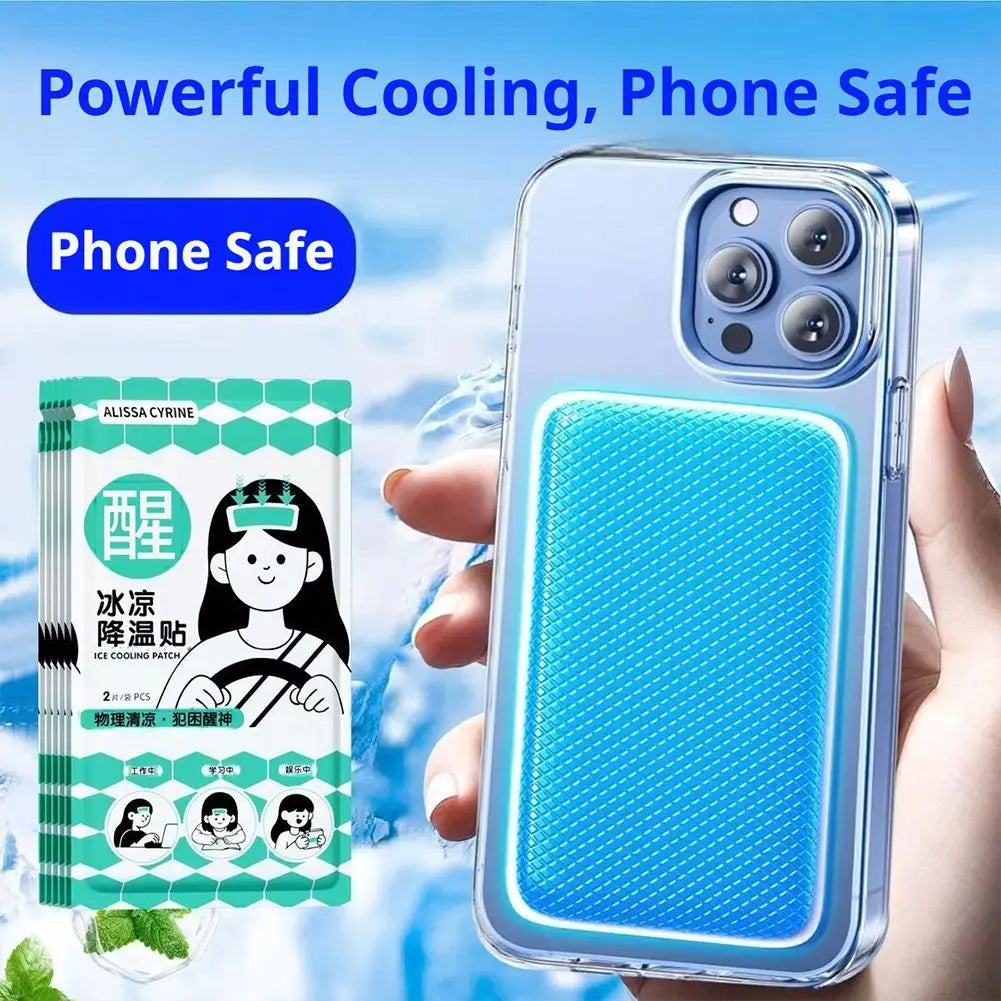 Instant Cooling Patch Phone Cooler Ice Gel Sticker Outdoor Cold Compress for Summer Heatstroke Prevention Phone Accessories Peaceful Pleasures Health and Wellness