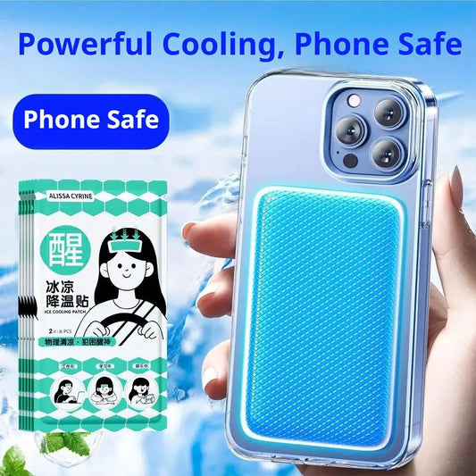 Instant Cooling Patch Phone Cooler Ice Gel Sticker Outdoor Cold Compress for Summer Heatstroke Prevention Phone Accessories Peaceful Pleasures Health and Wellness