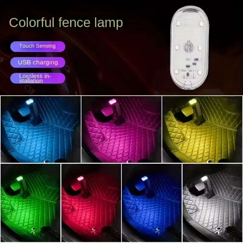 RGB LED Touch Car Roof Ambient Light | USB Rechargeable Wireless