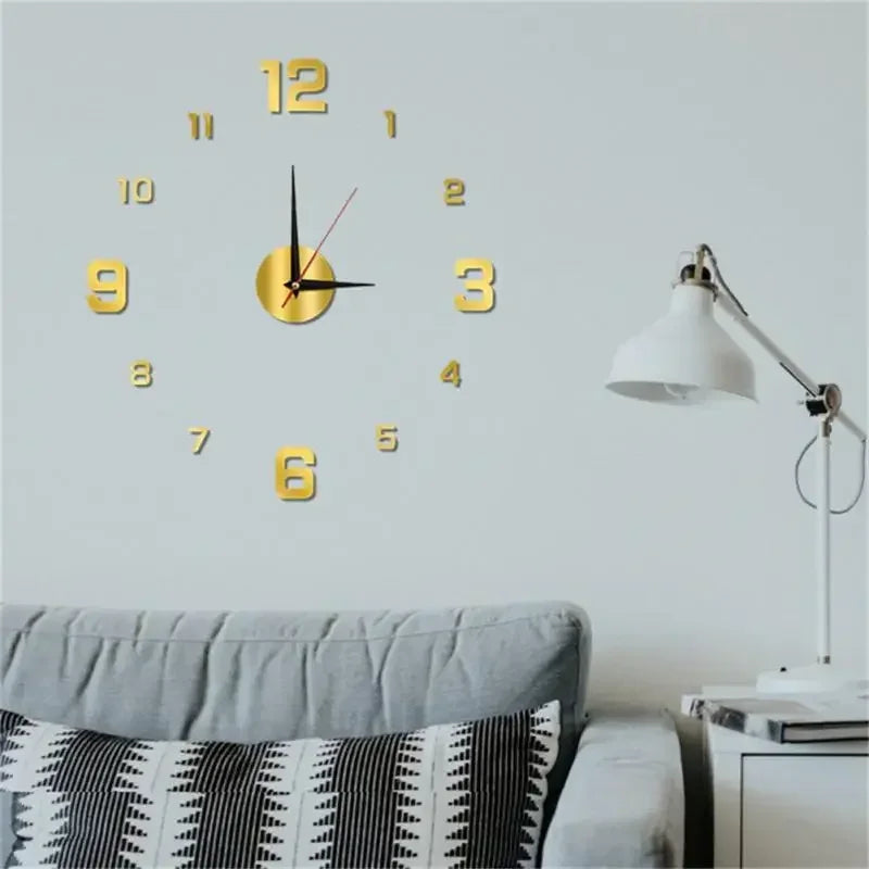 Luminous Acrylic Wall Clock – Modern Frameless Home Decor Decorative Wall Clock Peaceful Pleasures Health and Wellness Gold 1pc 40cm