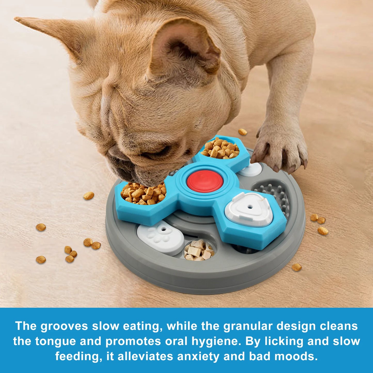 2-Layers Dog Puzzle Toys Slow Feeder Food Dispenser Interactive