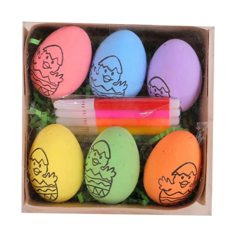 6-Piece Easter DIY Painting Egg Craft Kit | Foam Eggs & Rabbits