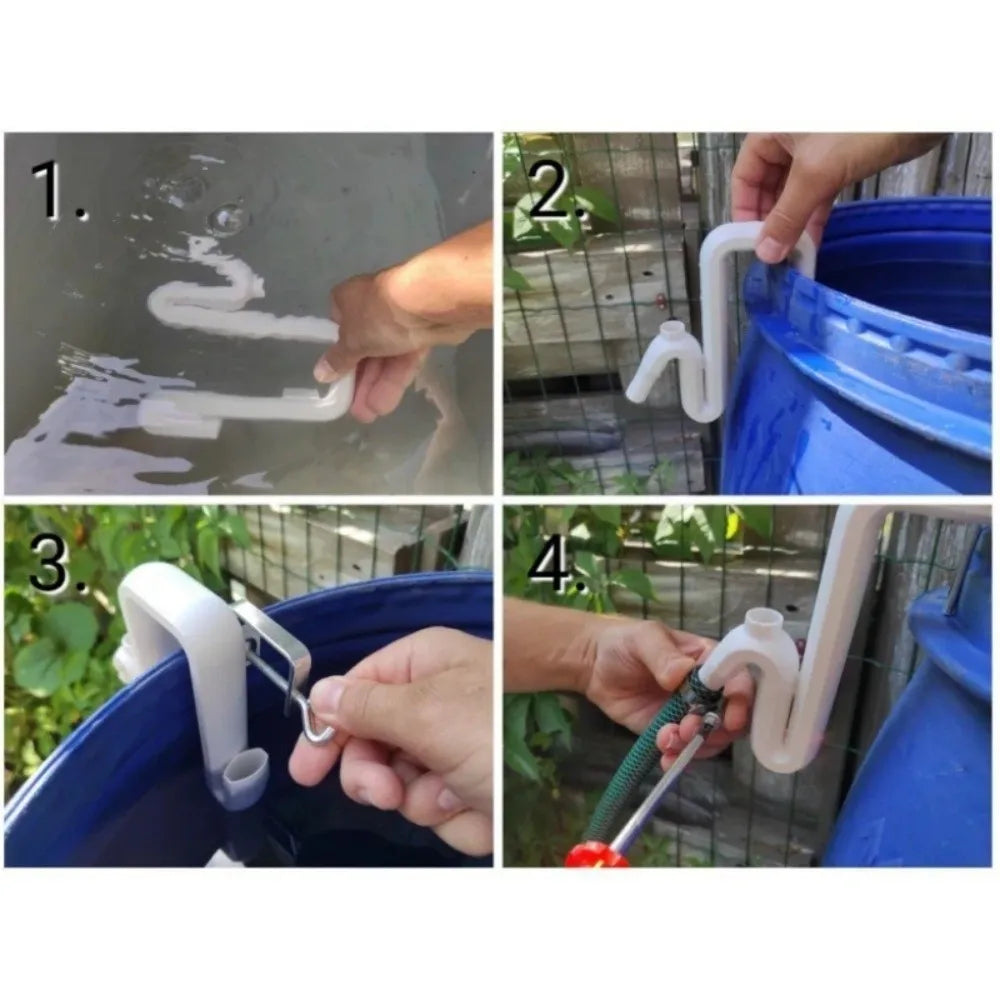 Self-priming Design Rainwater Transfer Pipe Siphon Mechanism PP Overflow Pipe Easy Installation Self-priming Siphon Hose Peaceful Pleasures Health and Wellness