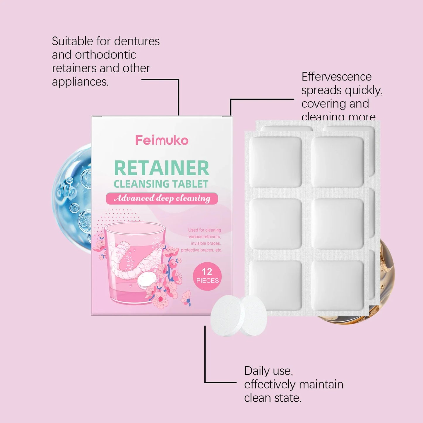 Denture Cleaning Effervescent Tablets – Deep Clean & Fresh