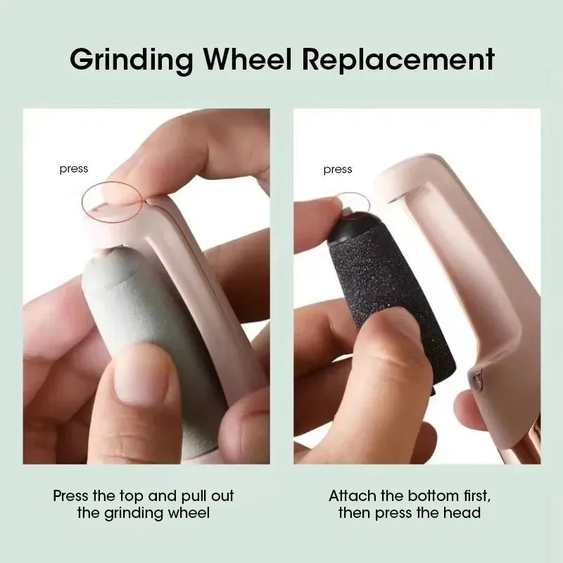 Portable USB Foot File for Electric Callus and Dead Skin Removal with 2 Removable Roller Heads Peaceful Pleasures Health and Wellness
