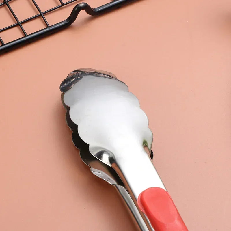 Silicone BBQ Tongs – Stainless Steel Kitchen Grill Tongs