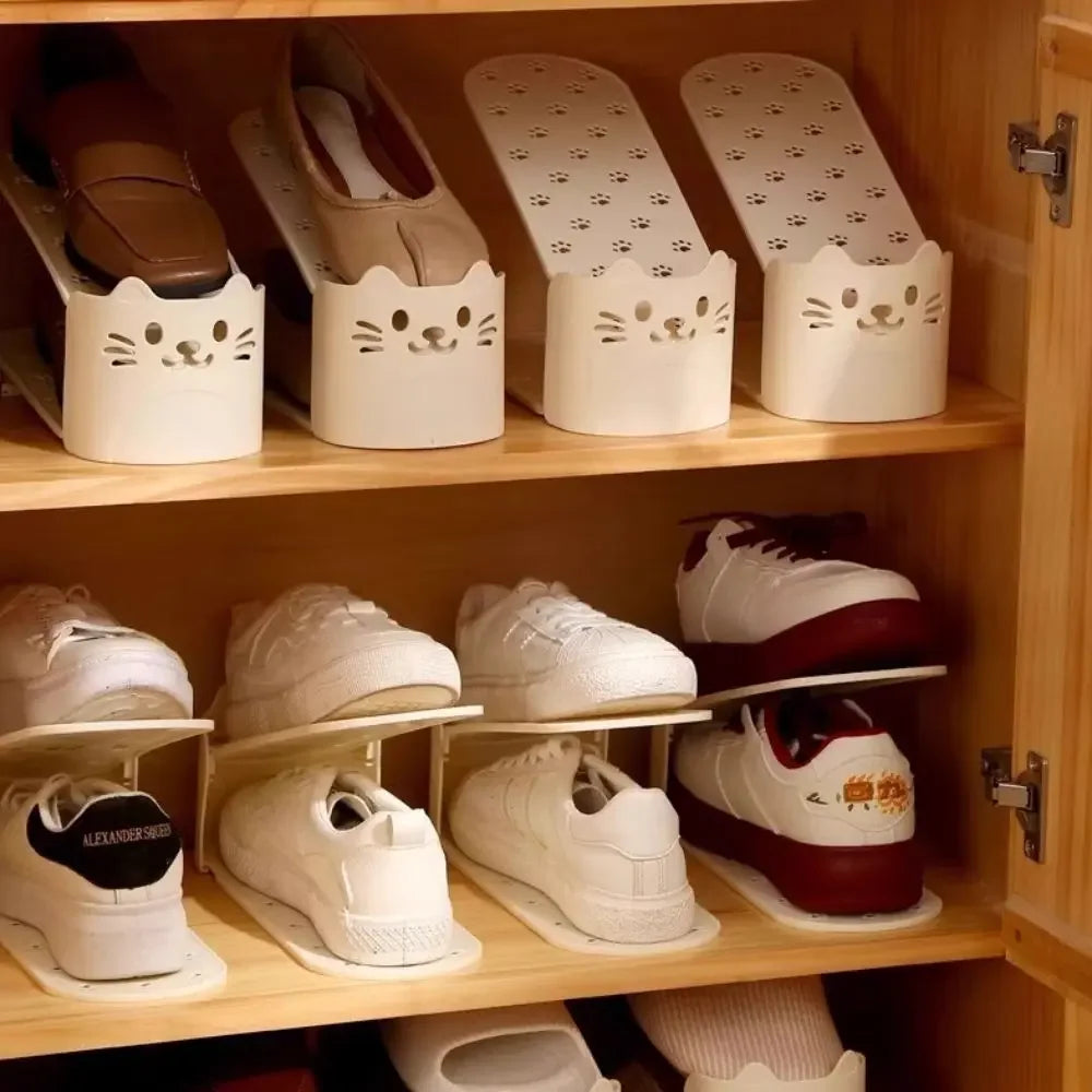 2026 New Adjustable Shoe Rack Solid Color Double Layer Shoe Organizer Durable Space Saving Shoes Stand Closet Organization YUZI Peaceful Pleasures Health and Wellness