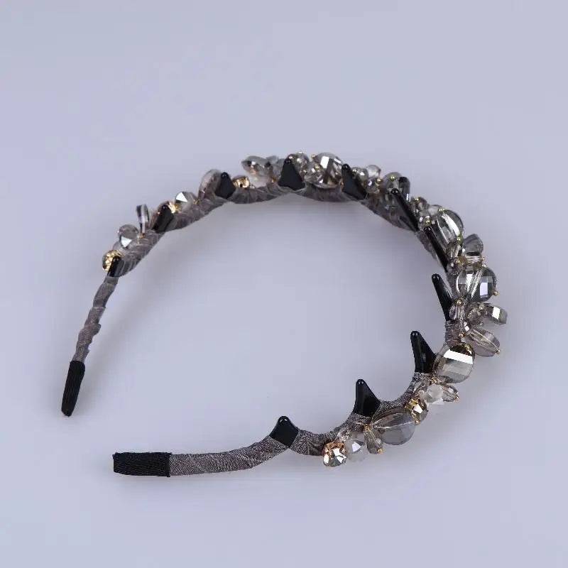 Korean Crystal Rhinestone Headband – Luxury Non-Slip Hair Hoop