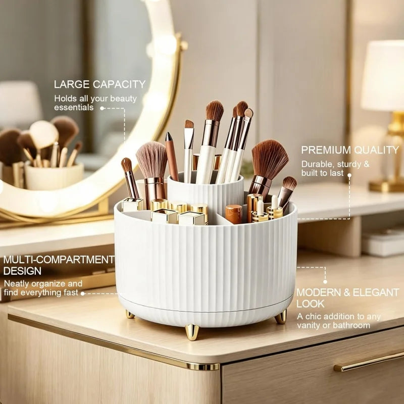 RUNTOIN 360° Rotating Makeup Brush Holder & Organizer Makeup Organizer Peaceful Pleasures Health and Wellness