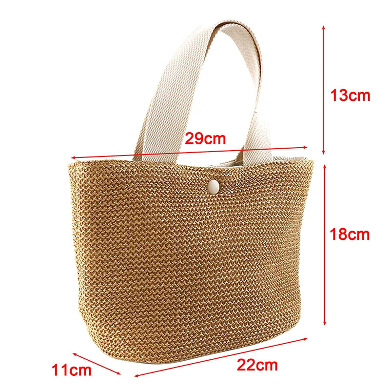 Women's Straw Woven Beach Tote Bag – Boho Shoulder Handbag Woven Tote Bag Peaceful Pleasures Health and Wellness
