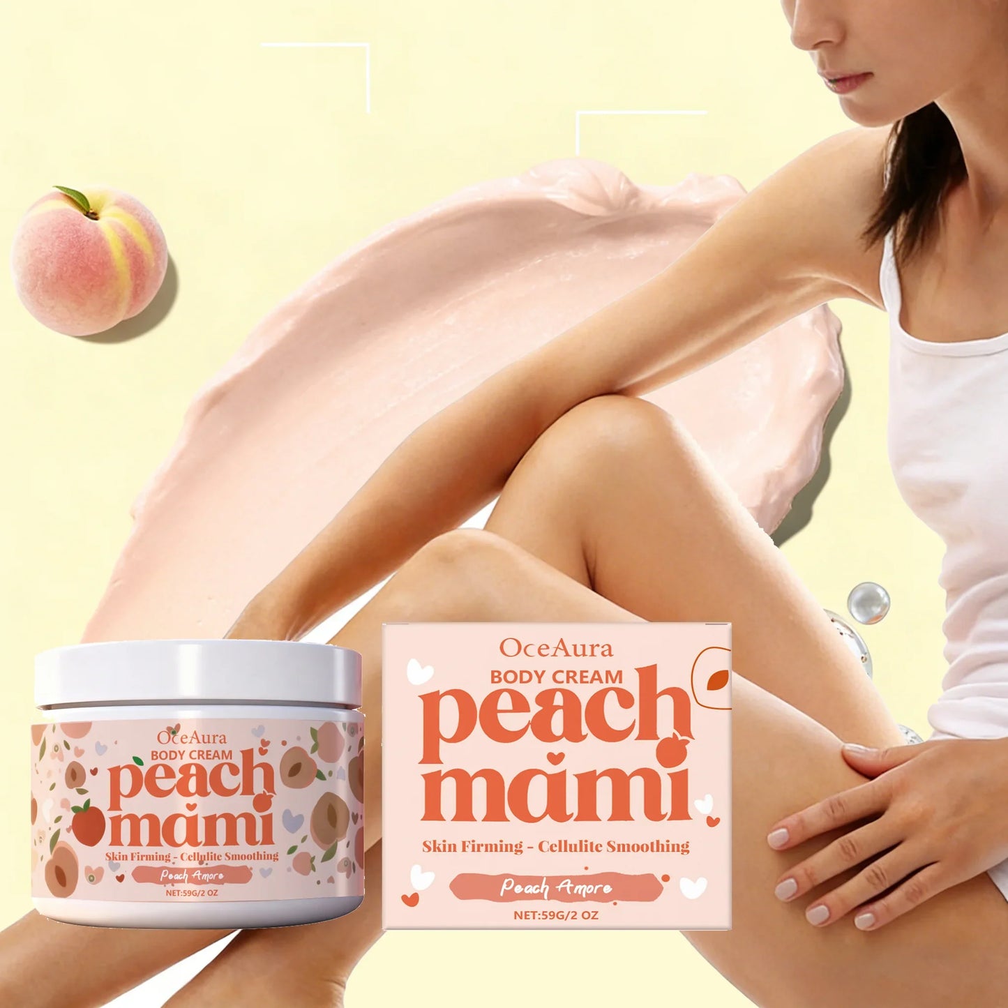 OceAura Peach Firming Brightening Body Cream 59g | OceAura