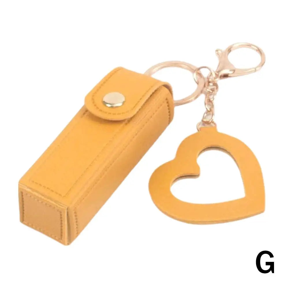 Mini PU Leather Lipstick Bag Keychain | Lip Gloss Holder Lipstick Bag Keychain Peaceful Pleasures Health and Wellness G