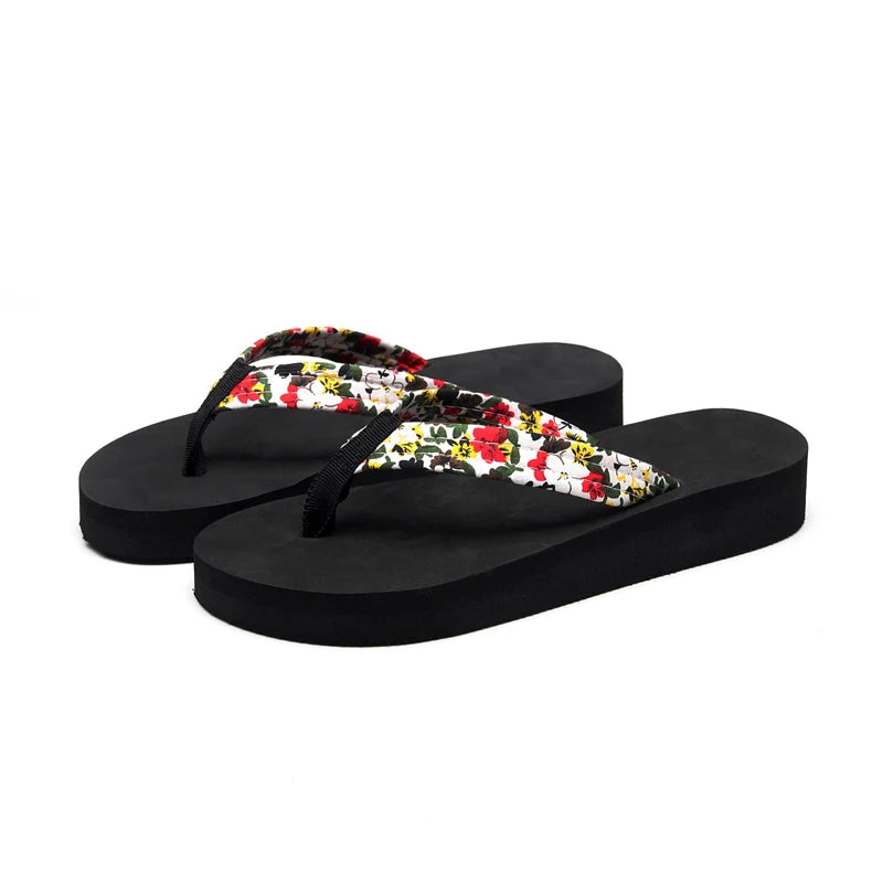 Women's Floral Flip Flops – Thick EVA Beach Sandals