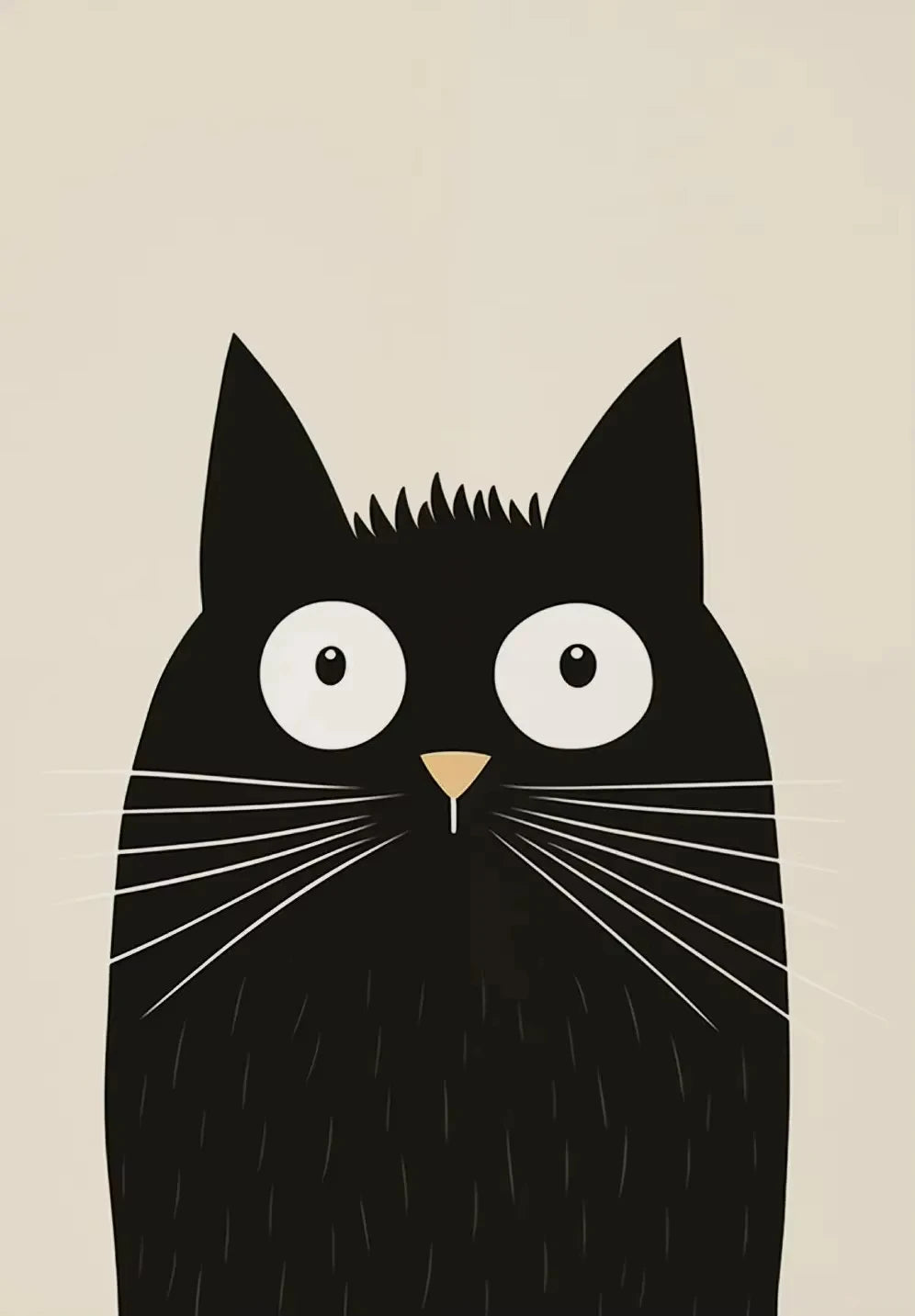 Minimalist Cute Cat Art Poster Modern Cartoon Animal Canvas Painting Printing Home Bedroom Living Room Kids Room Decoration Peaceful Pleasures Health and Wellness CJ54551 20x30cm