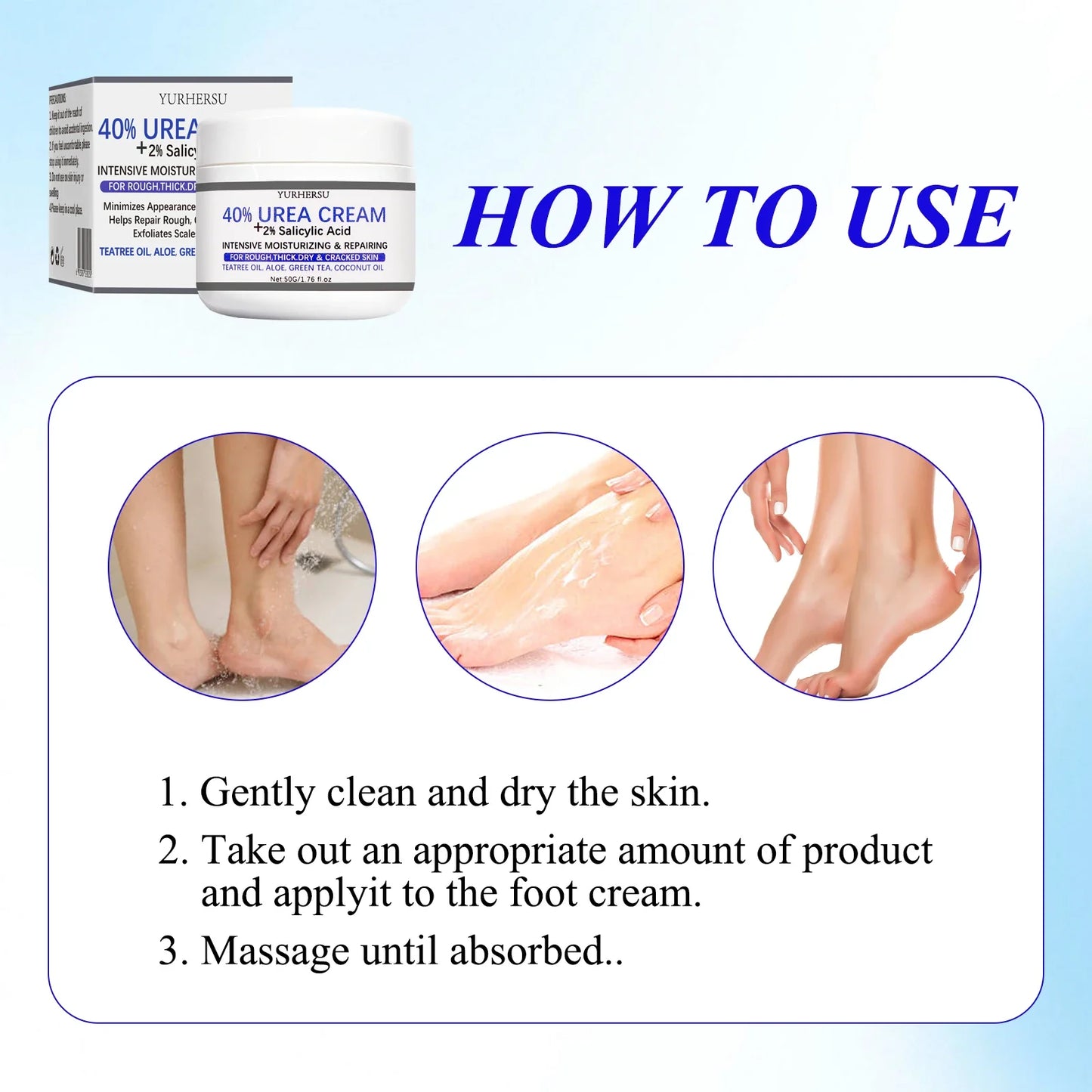 YURHERSU 40% Foot Cream – Exfoliating Dry & Cracked Heels