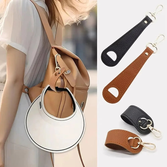 PU Leather Hat Clip for Bags & Backpacks | Anti-Loss Travel Hat Clip Buckle Peaceful Pleasures Health and Wellness