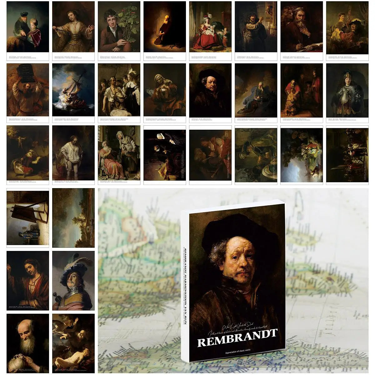 Rembrandt Van Rijn Postcard 30 Dutch Famous Artist Oil Painting Art