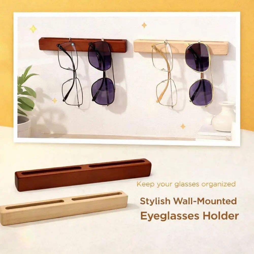 Wooden Wall-Mounted Eyeglasses & Sunglasses Display Rack