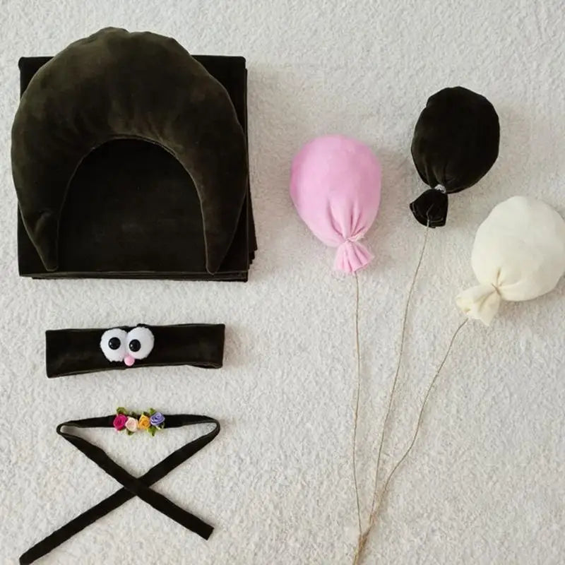 Newborn Photography Props Set – Moon Pillow, Blanket & Headbands