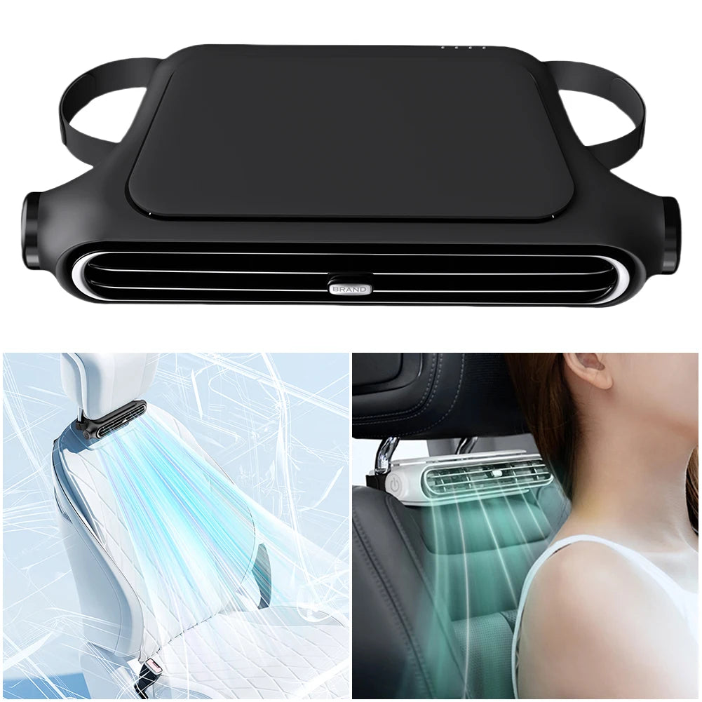 Car Headrest Cooling Fan – 3-Speed USB or Battery Peaceful Pleasures Health and Wellness