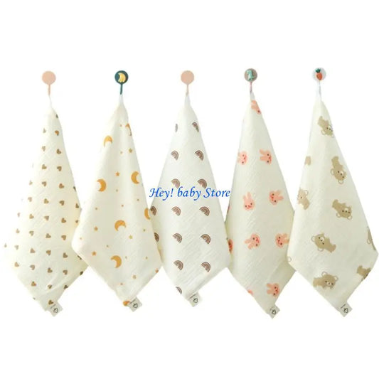 4-Layer Baby Square Face Towel | Soft Cotton 27x27cm Infant Baby Face Towel Peaceful Pleasures Health and Wellness