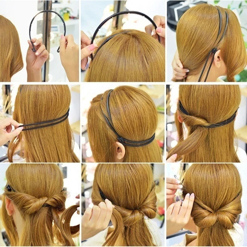 Fashion Women Girl Double Layer Adjustable Head Hair Hoop Elastic