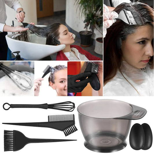 6pcs/set Professional Hair Coloring Kit for Barber Salon and Home Use - Includes Hairdressing Tools for Perfect Color Match and Peaceful Pleasures Health and Wellness