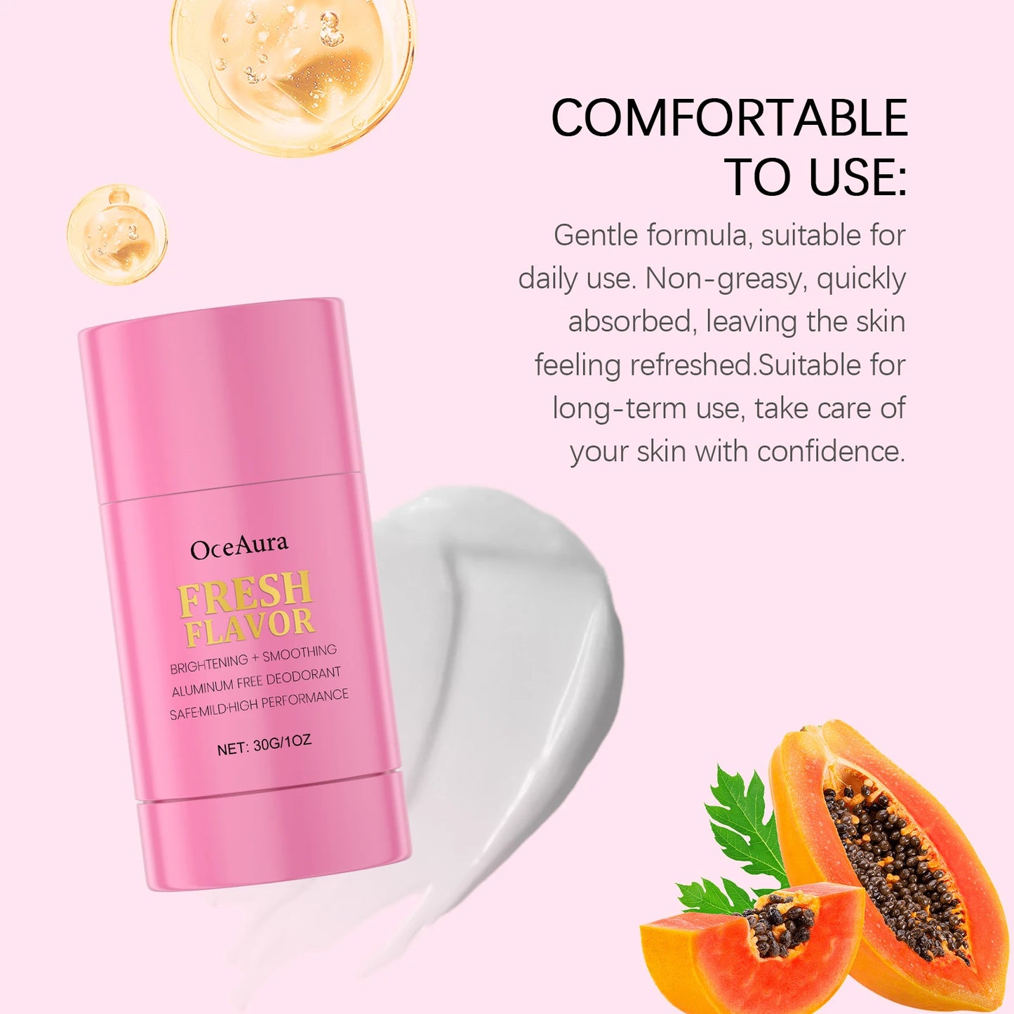 30g Alcohol-Free Natural Deodorant Stick | Moisturizing Balm