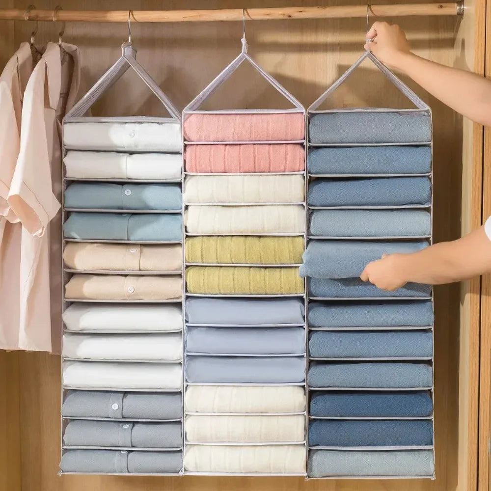 Hanging Wardrobe Clothing Storage Bag Jeans Shirt Storage Rack Hanging Closet Storage Bag Foldable Clothes Organizer bedroom Peaceful Pleasures Health and Wellness