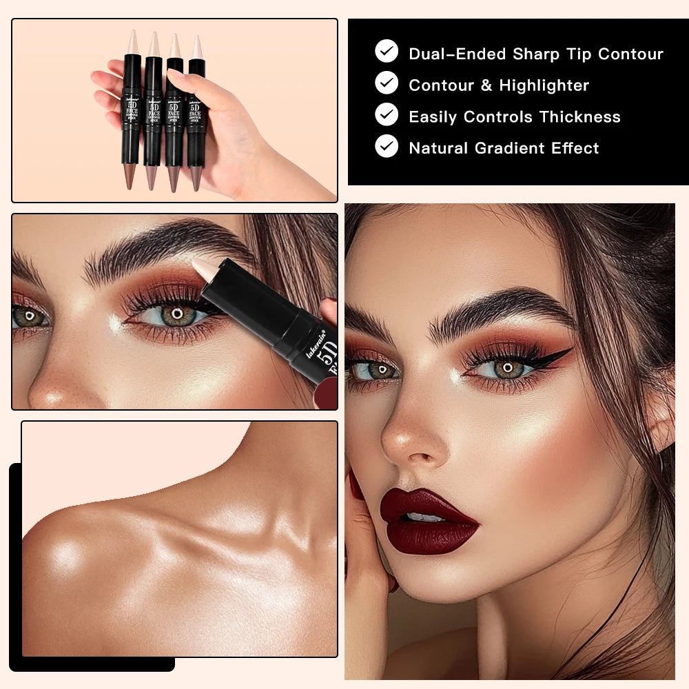 Dual Ended Contour Stick Foundation Concealer Long Lasting Dark Circle Correcting Contour Concealer Makeup Highlighter Cosmetics Peaceful Pleasures Health and Wellness