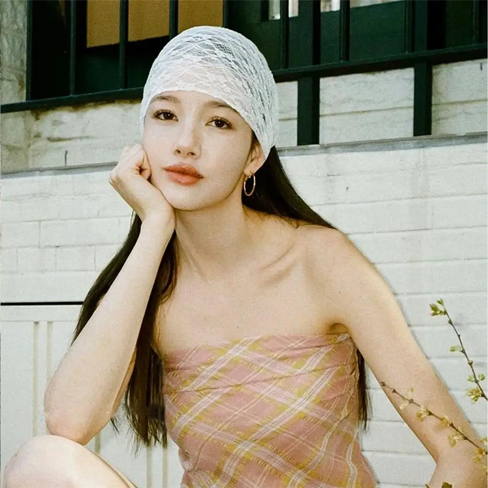 Mesh Lace Headband – Breathable Elastic Hair Wrap for Women