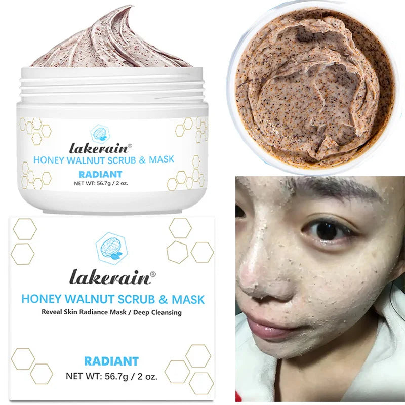 Facial Scrub & Face Exfoliator - Spa Quality Exfoliating Mask with Manuka Honey Plus Walnut for Blackheads, Buildup, Wrinkles Peaceful Pleasures Health and Wellness