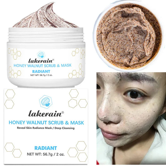 Facial Scrub & Face Exfoliator - Spa Quality Exfoliating Mask with Manuka Honey Plus Walnut for Blackheads, Buildup, Wrinkles Peaceful Pleasures Health and Wellness