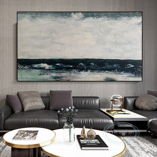 Nordic Abstract Hand-Painted Canvas Wall Art | Frameless Oil Canvas Wall Painting Peaceful Pleasures Health and Wellness
