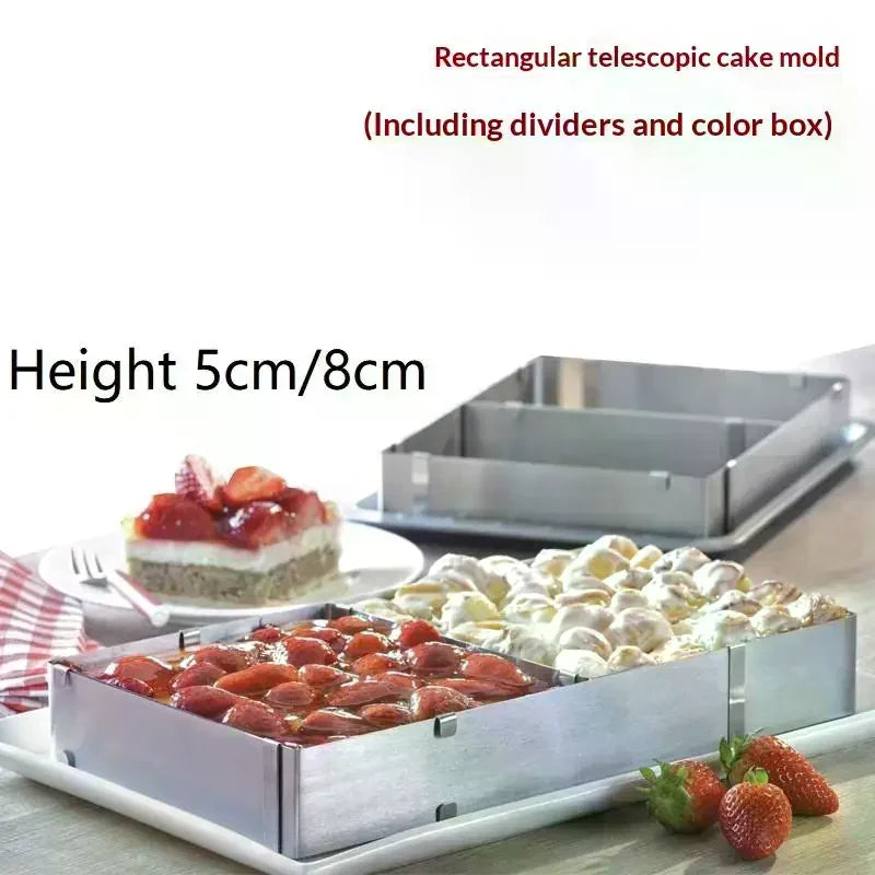 Adjustable Rectangular Cake Mold Ring | Stainless Steel Baking