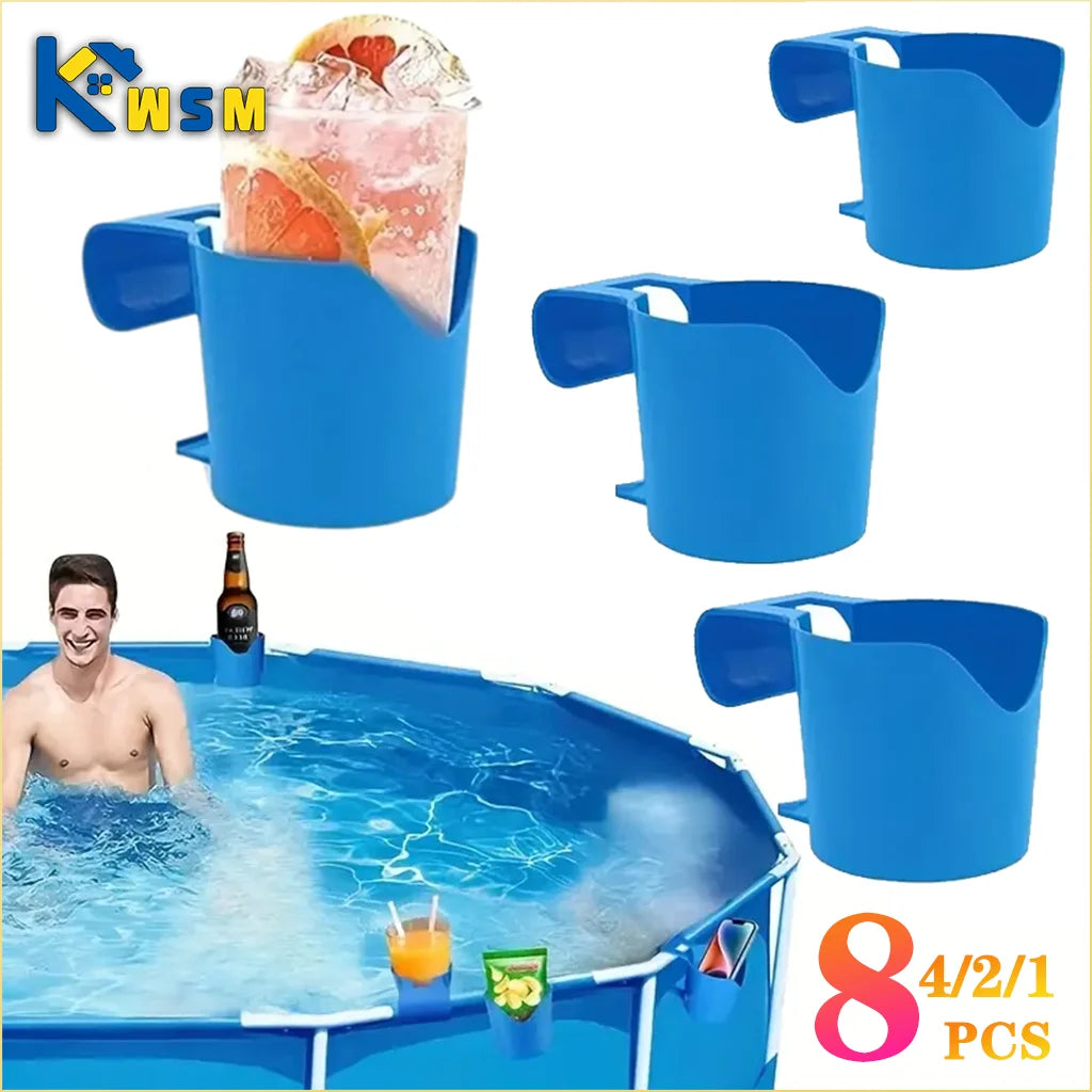 Heavy Duty Poolside Cup Holder – No-Drill Hanging Organizer