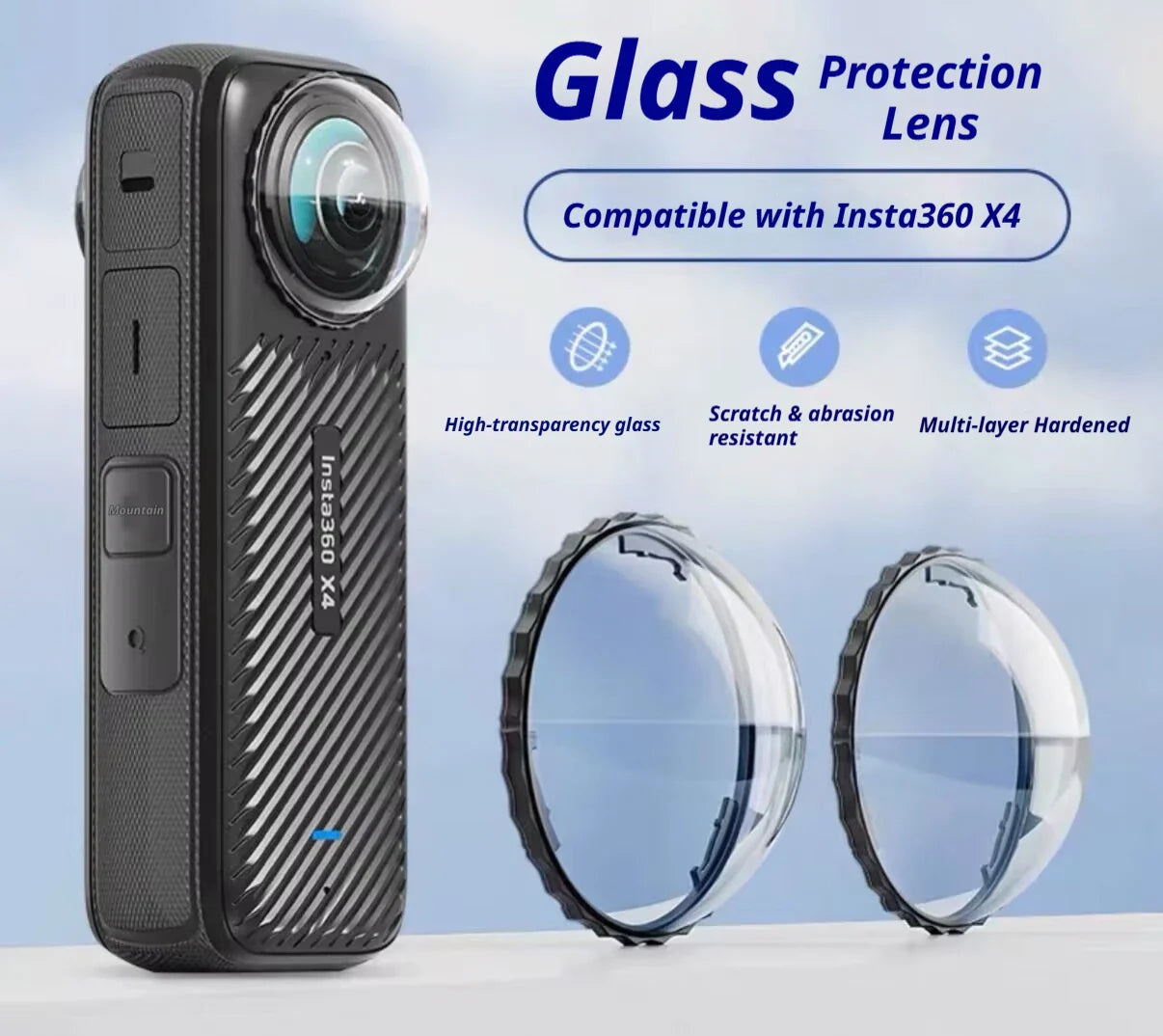 Tempered Glass Lens Guards for Insta360 X4 – 2-Pack