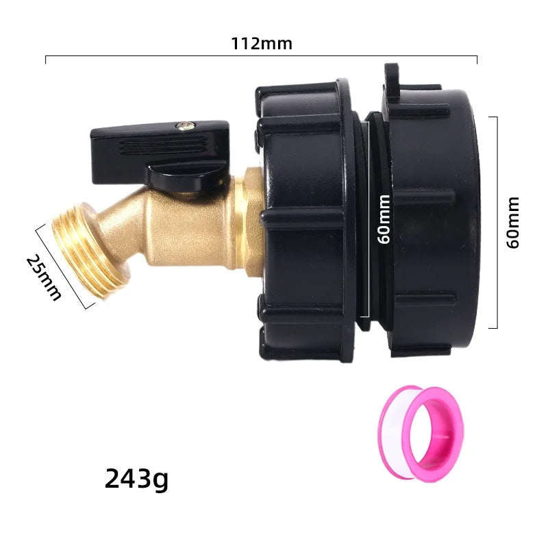 Male Thread IBC Tote Tank Adapter – Copper Drain Hose Fitting