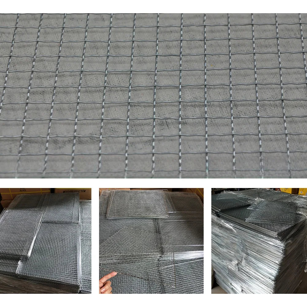 Square Roast Grate Net Grid Galvanized Iron BBQ Fish Meat Vegetable
