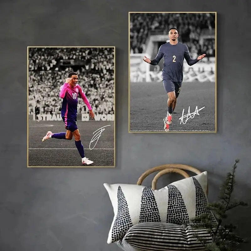 Soccer Player Canvas Wall Art Print | Football Portrait Poster Canvas Wall Art Peaceful Pleasures Health and Wellness