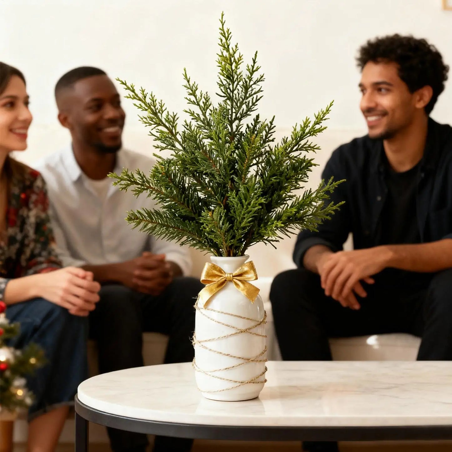 Christmas Greenery Stems Artificial Cedar Home Decor Cedar Branches Fake Greenery Christmas Picks For Crafts Wreath Vase Filler Peaceful Pleasures Health and Wellness China Mainland