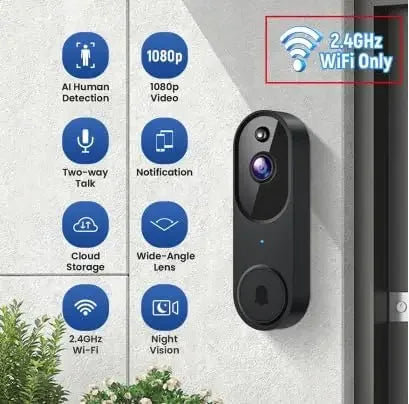 1080P Wireless Doorbell Camera with Night Vision, AI Detection, 2-Way Audio & Real-Time Alerts Peaceful Pleasures Health and Wellness