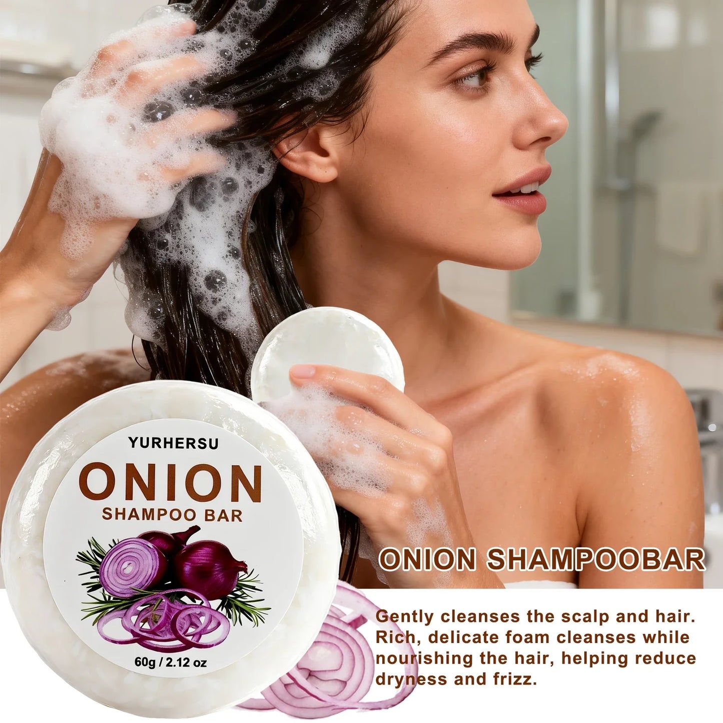 Vegan Onion Shampoo Bar – Oil Control, Frizz & Scalp Care