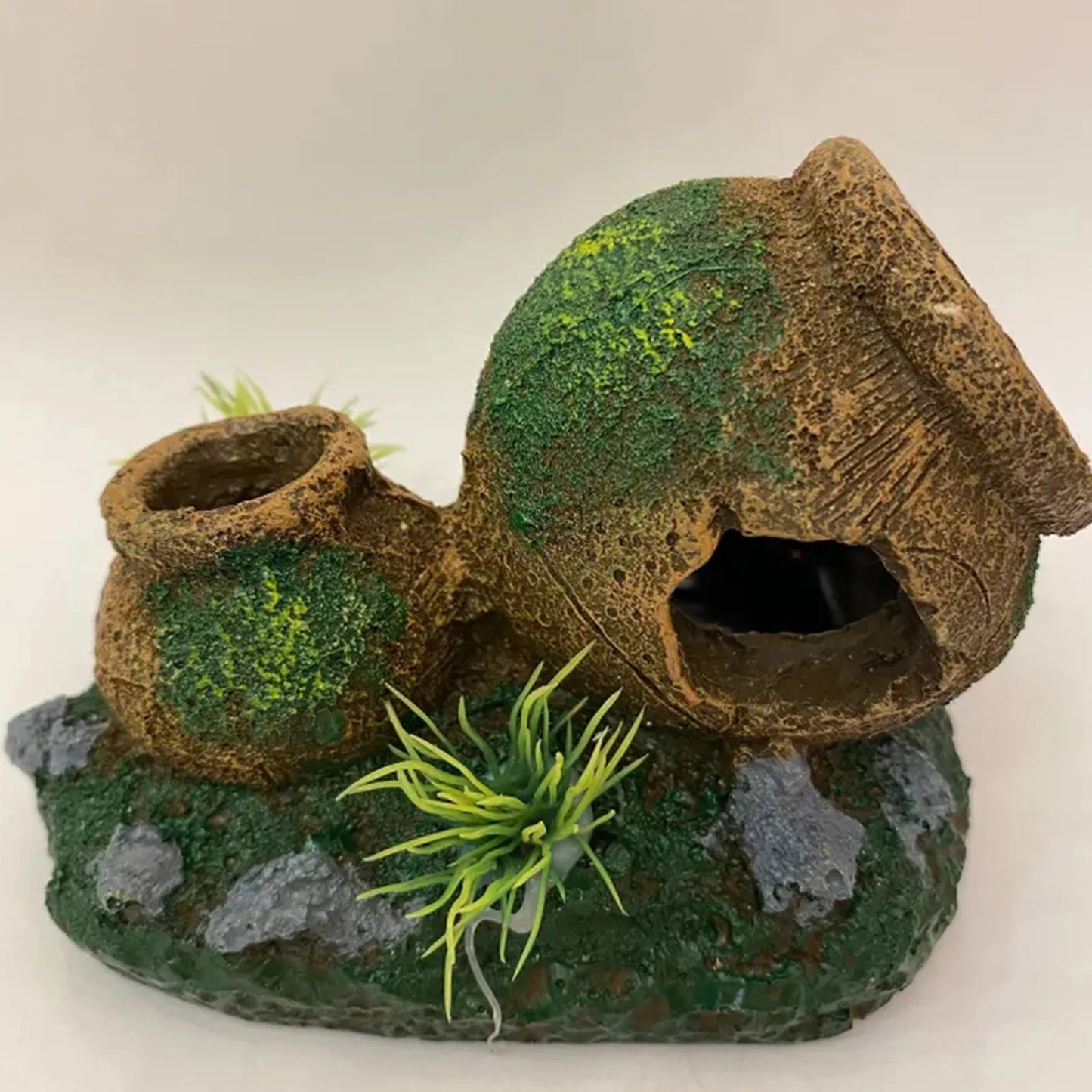 Aquarium Barrel Cave Resin Ornament | Fish Tank Decoration