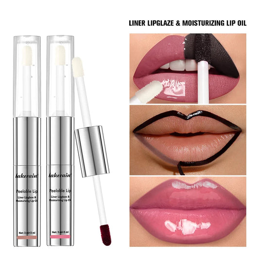 Double-End Matte Lip Liner & Lip Oil – Waterproof, Long-Wear Lip Liner & Gloss Oasis Select