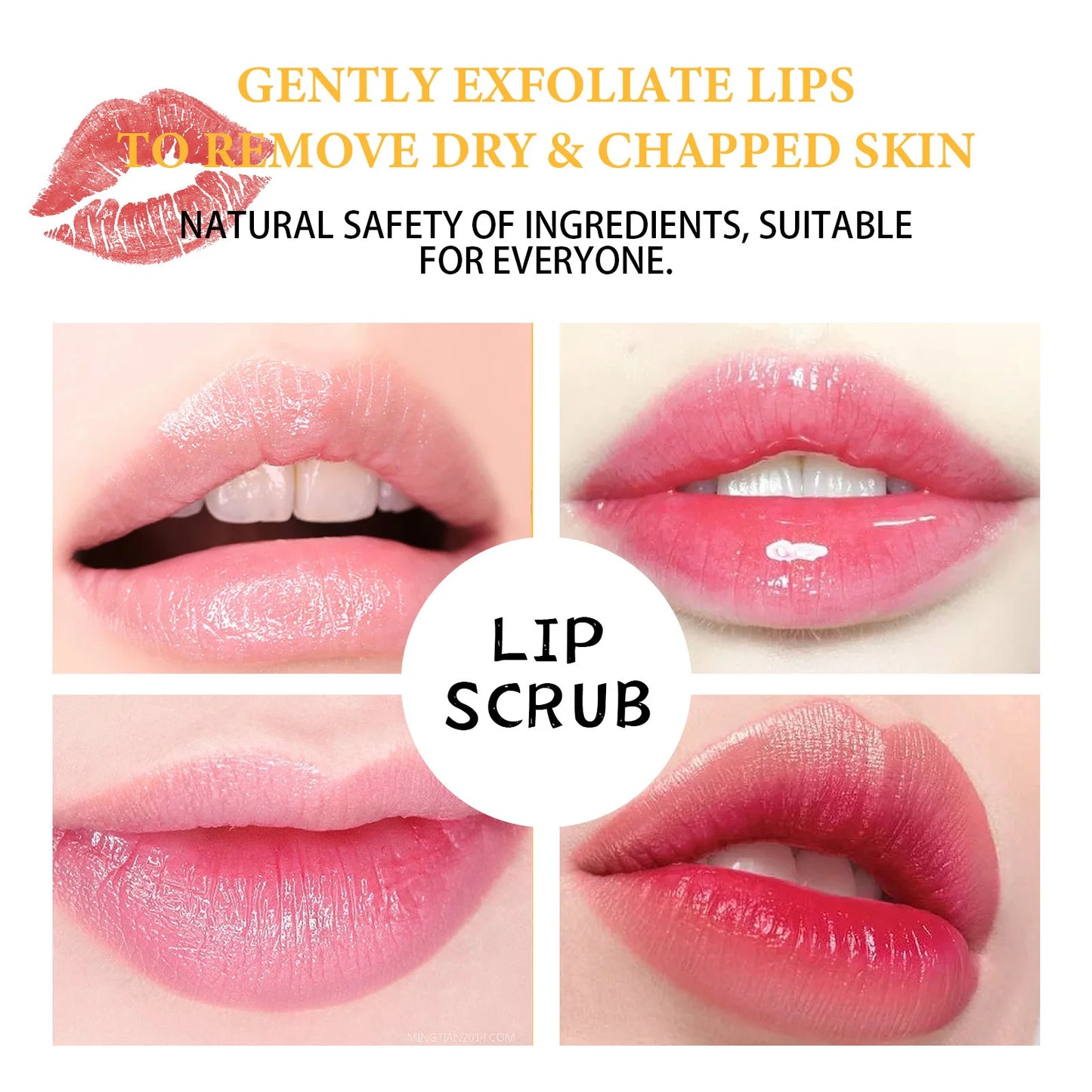 EELHOE Pink Lip Scrub Exfoliator – Brighten & Moisturize, 30g
