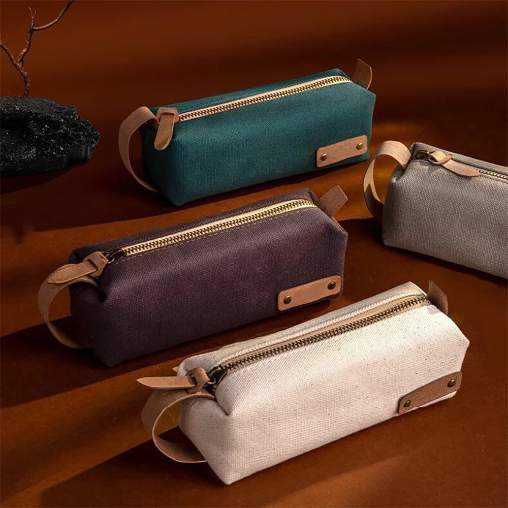 Handheld Student Portable Zipper Pencil Case Japanese Storage Bag